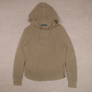 Maglione donna Lauren Ralph Lauren LRL grande con cappuccio maglia waffle verde pullover - Foto 1 di 21