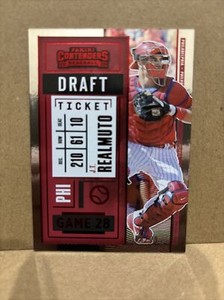 J.T. Realmuto 2020 Panini Contenders Baseball Red Draft Ticket 50/99 #30