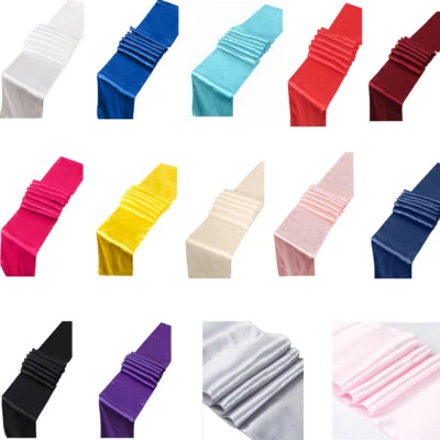 2022 Satin Tablecloth Runners 30 x 275cm Solid Colors Wedding Party Accessories - Image 1 of 4