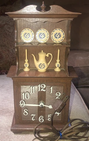 VINTAGE MCM SPARTUS ELECTRIC MANTEL CLOCK CHINA HUTCH CABINET USA WORKS HTF 11” Cover