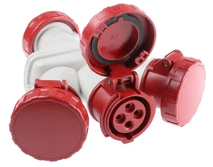 16A 415V Scame Adapter Triple 3P +E Red Industrial Power Connector Adapter Plug - Picture 1 of 4