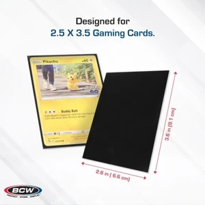 100 BCW Deck Guards Black Matte Anti-Glare for Standard Card Sleeves Protection - Picture 1 of 3