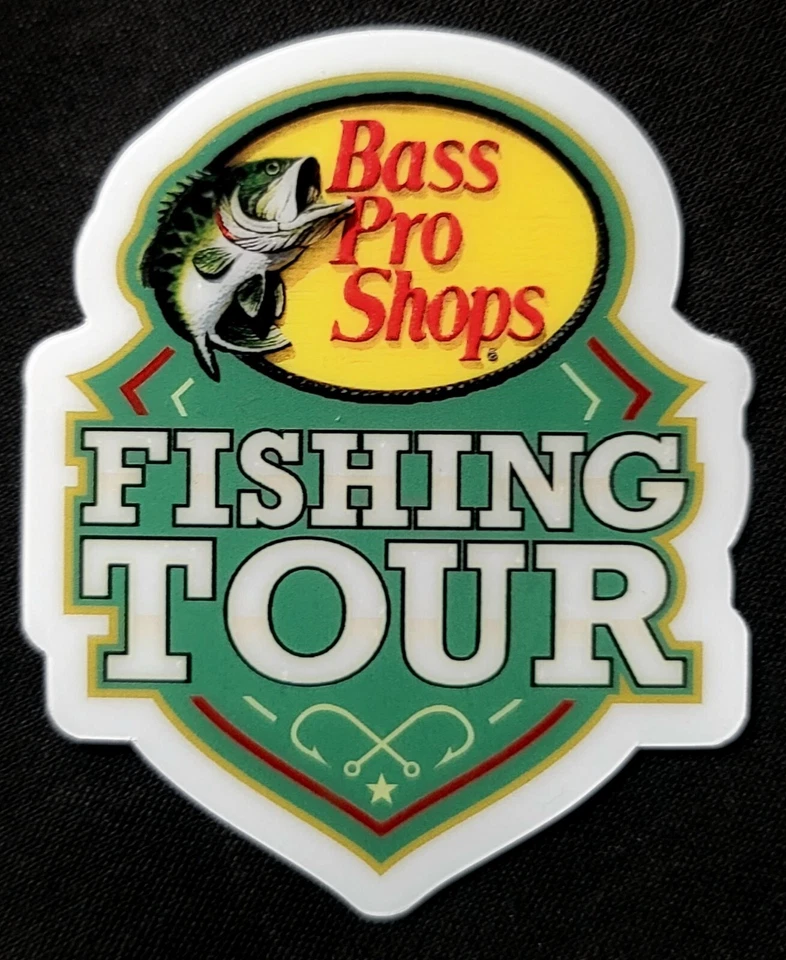 BASS PRO SHOPS STICKER "FISHING TOUR" 2 3/8 X 3" GLOSSY THICK WATERPROOF OUTDOOR - Image 1 of 1