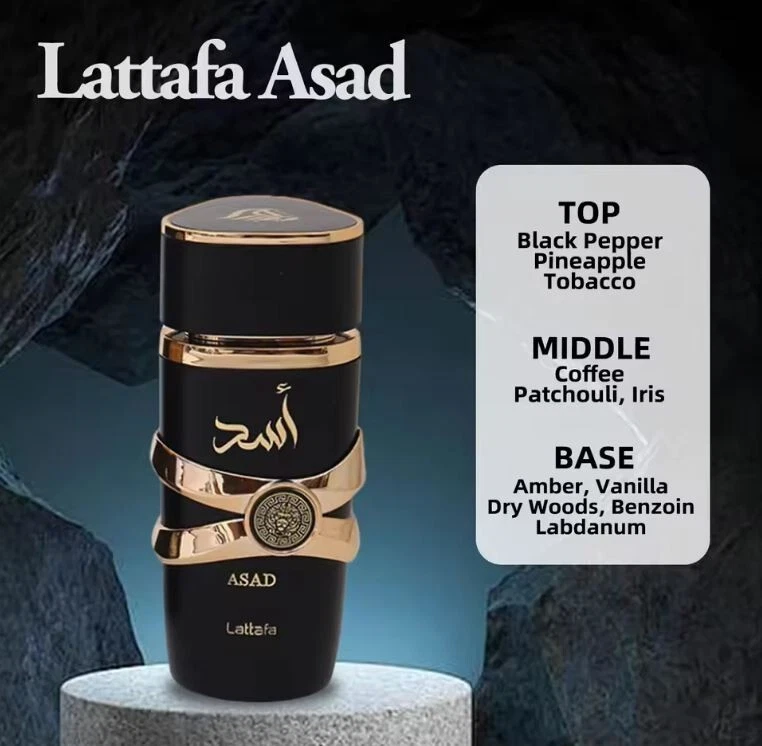 Lattafa Asad Black Perfume For Men & Women Unisex Perfume Refreshing Fragrance