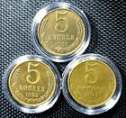 RZADKA 1961-85 ROSJA ZSRR CCCP 5 Kopiejek moneta, Ø25mm, 3szt (+FREE1 moneta) #18465
