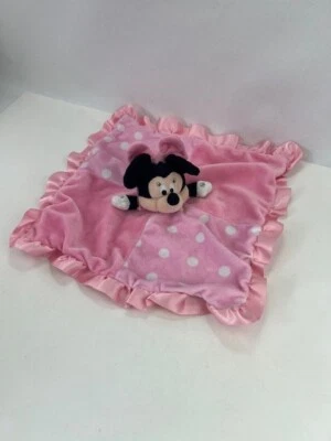 Disney Bebé Minnie Mouse Lovey Manta de Seguridad Orejas Arrugadas Rosa Satinado Foto 1 de 4