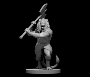 Leonin Male Barbarian para D&D Dungeons and Dragons Pathfinder DND Mini - Imagen 1 de 1