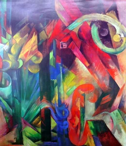 Franz Marc VTG Poster Forest with Squirrel 28.5" × 22.5" Shorewood Publishing - Picture 1 of 10
