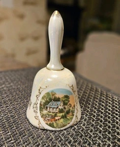 Escena de verano de porcelana vintage Bell años 70 Currier & Ives American Homestead - Imagen 1 de 5
