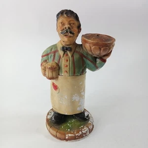 Vintage Chalkware Bartender Bar Pretzel Holder Man Cave 1950s - Picture 1 of 7