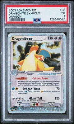 PSA 1 Dragonite ex 90/97 Dragon Ultra Rare Pokemon Card - Image 1 of 2