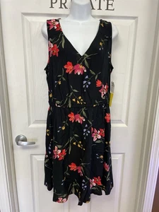 Neu mit Etikett Old Navy L schwarz Blumen Kleid Einzelhandel $ 34,99  - Bild 1 von 4
