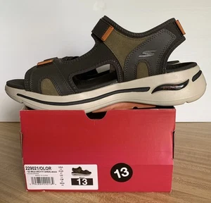 Sandalias Skechers Go Walk Arch Fit Zapatos Mission Oliva/Naranja Para Hombre Talla 13 EE. UU. - Imagen 1 de 16