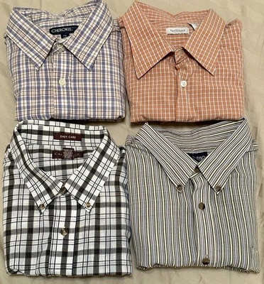 Lot 4 VTG 2XL Plaid Mens Button Short Shirts VanHeusen CherokeeCambridgePuritan - Image 1 of 4