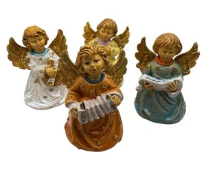 Vintage Engel Figuren Spielinstrumente 4er Set Italien Depose aus Italien 3" - Bild 1 von 8