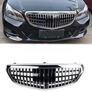 Front Grill facelift Silver W/CAMERA HOLE For 2013-16 Mercedes Benz W212 E-CLASS - Picture 1 of 9