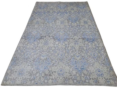 5.6x8 Ft New Hand-Knotted Silk Rug. Living Room Carpet. Custom Size Available - Image 1 of 4