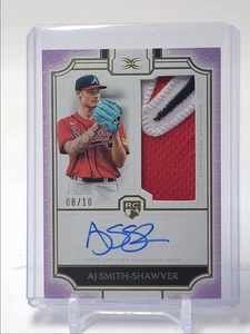AJ SMITH-SHAWVER 2024 TOPPS DEFINITIVE RPA ROOKIE PURPLE RC AUTO /10 Q1739 - Picture 1 of 2