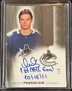 Vasily Podkolzin Rookie Class of 2022 Auto "1st NHL Goal" 1 of 5 2021-22 The Cup - Picture 1 of 2