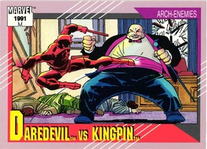 Daredevil vs. Tarjeta de archienemigos de Marvel Kingpin 1991 - Imagen 1 de 4
