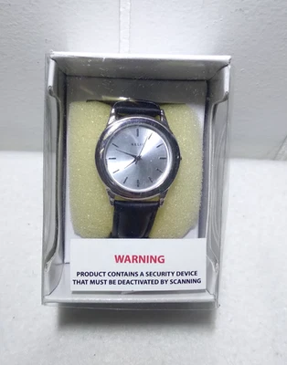 VTG RELIC Black PR-6034 JAPAN Genuine Leather Stainless Steel Water Resist 100ft - Image 1 of 4