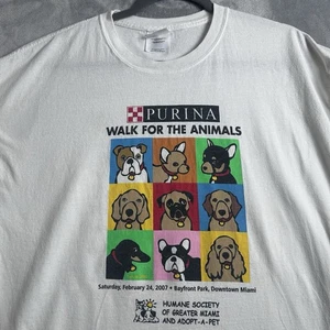 Camisa Purina Adulto XL Blanca Humane Society Miami 2007 Walk For Animals Camiseta Y2K - Imagen 1 de 12