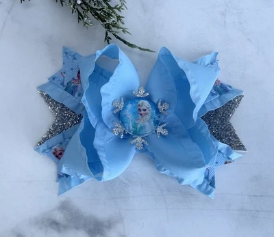 5.5” Frozen Hair Bow Holiday Accessory for Girls - Image 1 of 2