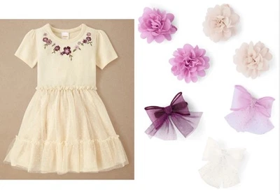 Gymboree Girl Size 7 Embroidered Ivory Tutu Dress And Hair Clips New With Tags - Image 1 of 4