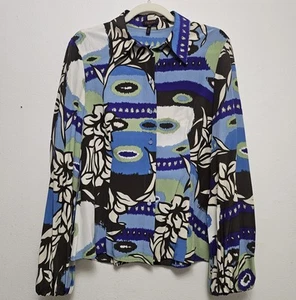 Escada Langarmbluse mehrfarbig 100% Seide Abstact Gr. M - Bild 1 von 14