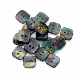 20pcs Green Square Resin Buttons for Sewing Scrapbook Clothing Handmade Decor - Picture 1 of 5