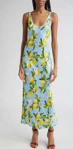 Vestido sin mangas Akiya estampado limón satinado L'AGENCE talla S $ 365 - Imagen 1 de 5