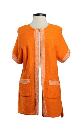 Topper St John Knits Boucle con adornos en contraste mandarina talla pequeña nuevo con etiquetas precio de venta sugerido por el fabricante 995 USD Foto 1 de 4