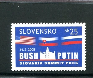 SLOVAKIA  SCOTT # 473 MNH  SUMMIT MEETING BUDSH AND PUTIN 2005 - Picture 1 of 1
