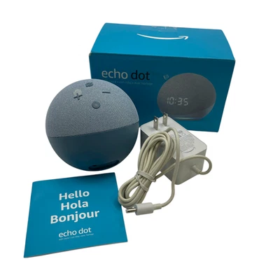 Echo Dot 4th Gen Smart Speaker Clock Alexa Twilight Blue - B7W644 #UG4401  - Image 1 of 4