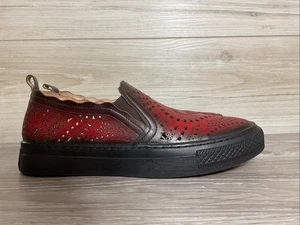 L'Artiste Spring Step Hanna Red Black Leather Slip On Loafer Shoes EU 40 US 9 - Picture 1 of 10