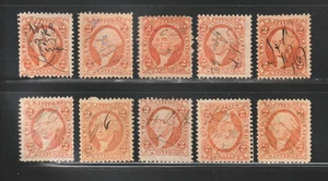Scott # R15c, Used, 2¢ US Internal Rev, Better Manuscript Cancels, 10 Different - Picture 1 of 2