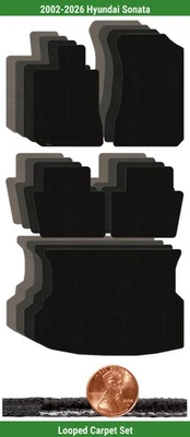 Juego de alfombrillas clásicas personalizadas para Hyundai Sonata 2002-2026 (5 piezas) #SYS Foto 1 de 4