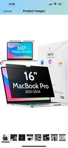 360° Magnetic Privacy Screen for MacBook Pro 16" - Matte Anti-Glare & Blue Li... - Picture 1 of 8