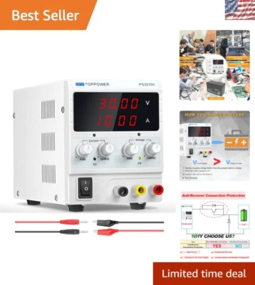 Adjustable 30V 10A DC Bench Power Supply with High Precision Display - Safe Use - Image 1 of 4