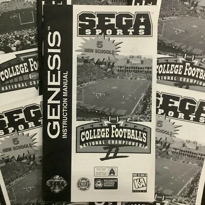 College Football's National Championship II 2 SEGA Genesis Manual Only - Image 1 of 4