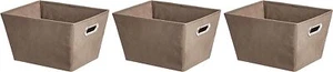 Amazon Basics Nested Fabric Rectangular Storage Bins 3-Pack, Taupe - Picture 1 of 5
