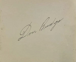 PÁGINA ÁLBUM FIRMADA CON AUTÓGRAFO DON BUDGE Jugador de Tenis Americano GANADOR DEL GRAND SLAM - Imagen 1 de 5