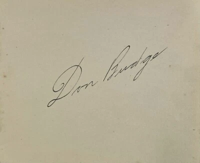 DON BUDGE Autograph SIGNED ALBUM PAGE American Tennis Player GRAND SLAM WINNER - Image 1 of 4