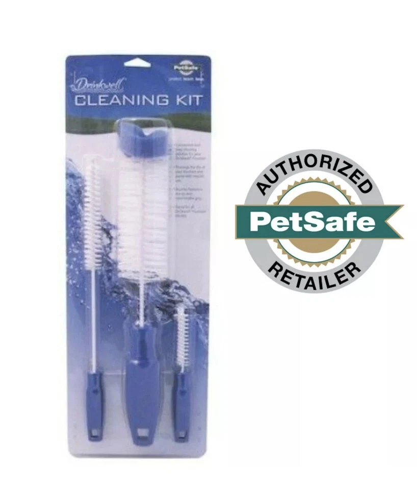 Nuevo - Drinkwell Mascota Gato Perro Fuente 3 Cepillos Kit de Limpieza Foto 1 de 1