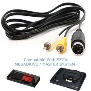 UK Seller RCA AV Audio Video Lead Cable TV A/V Sega Mega Drive Master System 1 - Picture 1 of 3