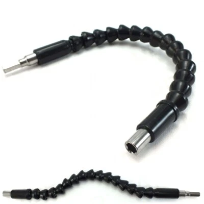 LONG 12" / 30CM FLEXIBLE 1/4" SCREWDRIVER EXTENSION BAR DRILL DRIVER Curve Bendy - Image 1 of 4