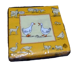 Servilletas de papel CONEJO PATOS POLLO OVEJA CABALLO Alemania 20 cócteles bebida THR - Imagen 1 de 2