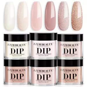 AZUREBEAUTY Dip Powder Nail Nude Set Light Pink Champagne Shimmery, All Seasons - Picture 1 of 12