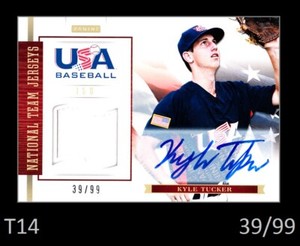 2012 PANINI USA BASEBALL 15U NATIONAL TEAM JERSEY AUTO KYLE TUCKER ASTROS 39/99