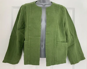 EX Seasalt Jacket Green Country House Linen Jacket Spring Grass 10-28 RRP £75